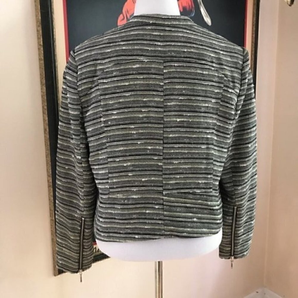 Mossimo: V-Neck Zipper Tweed Jacket Sz 18 - Picture 4 of 8